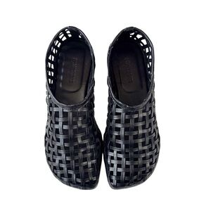 Massimo Dutti Black Woven Mules Sz 38